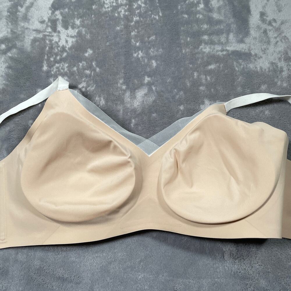 Honeylove CrossOver Bra XL White Beige Wireless Comfort Support Mesh Padded - Picture 4 of 7